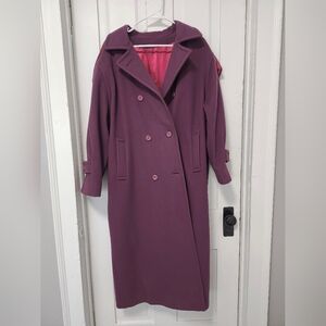 Women's Purple Double-Breasted Coat